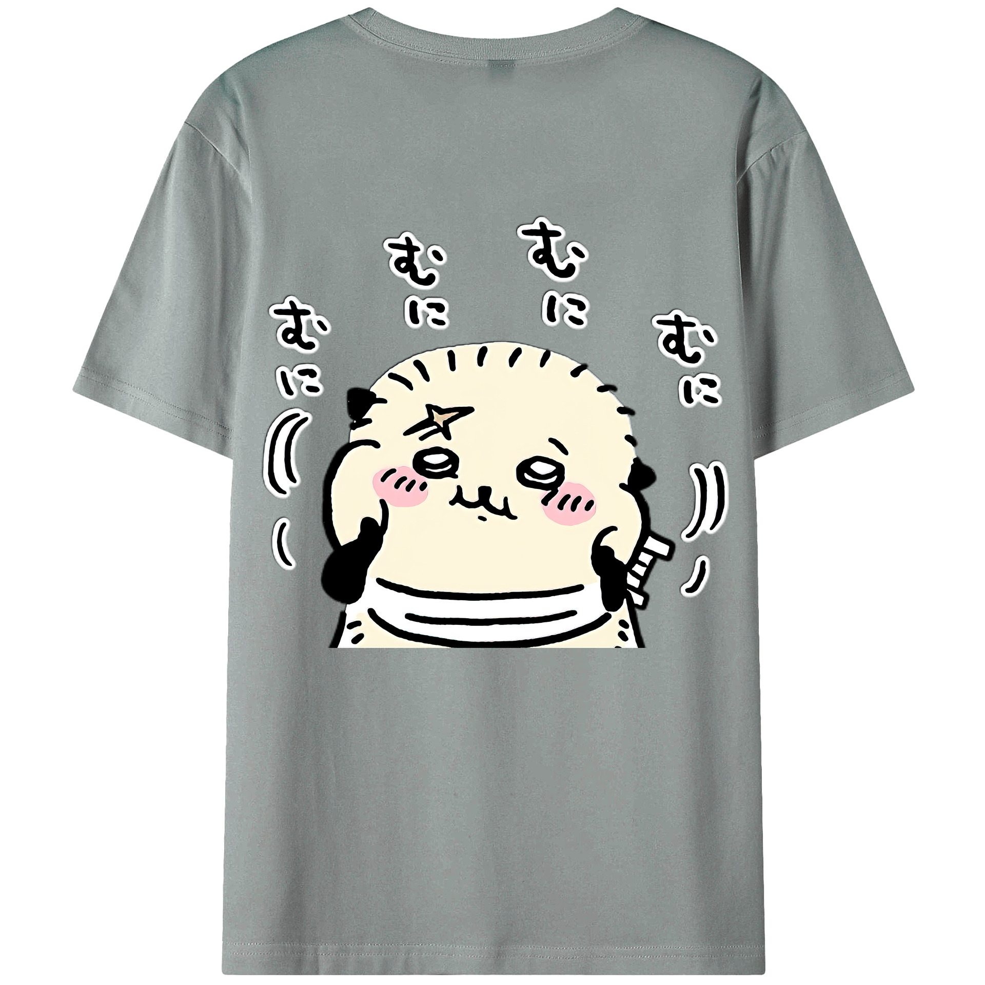 （画像用） ちいかわ ラッコ Chii-kawa Sea otter 綿100％ メンズ半袖Tシャツ（バックプリント） 通気性